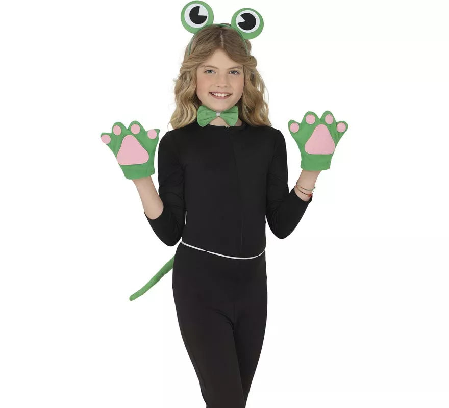 Kit de Ranita para niños: cola, guantes, diadema y pajarita