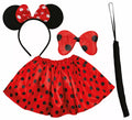 Kit de Ratoncita Famosa infantil: Diadema, lazo, cola y falda