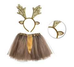 Children's Reindeer Kit: Headband and Tutu with Tail