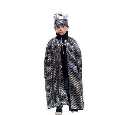 Kit de Rey Medieval infantil: Capa reversible y Corona