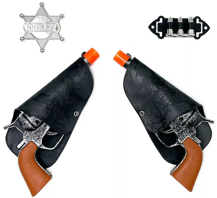 Translation missing: en.Kit de Sheriff: 2 Pistolas con fundas, Estrella y Balas