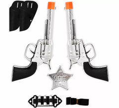Sheriff Kit: Badge and 2 Pistols with Plastic Bullets