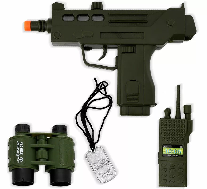 Translation missing: en.Kit de Soldado: Fusil, Chapa, Prismáticos y Walkie de plástico