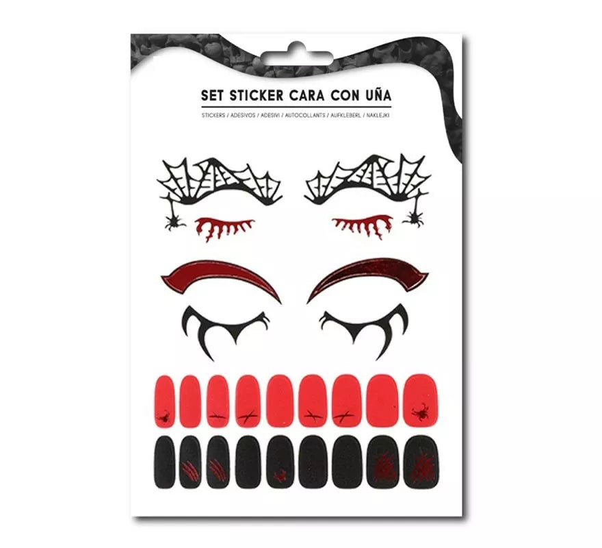 Translation missing: en.Kit de Sticker Facial adulto: Contorno de ojos y uñas araña
