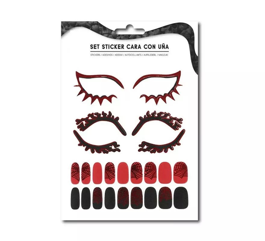 Translation missing: en.Kit de Sticker Facial adulto: Contorno de ojos y uñas telaraña