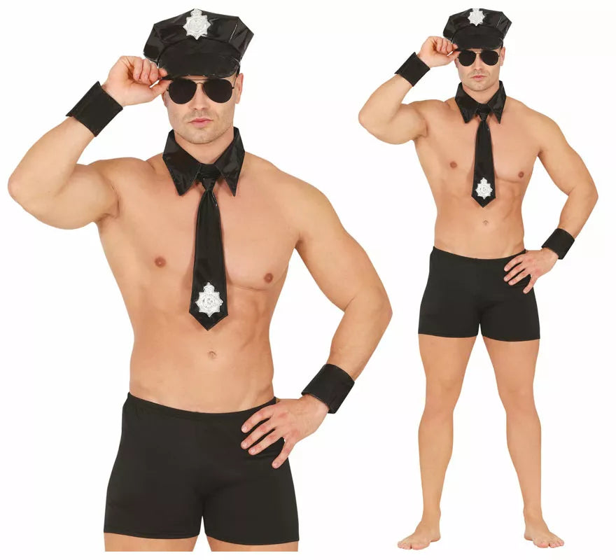 Translation missing: en.Kit de Striptease Policía adulto: Gorro, corbata y pulsera