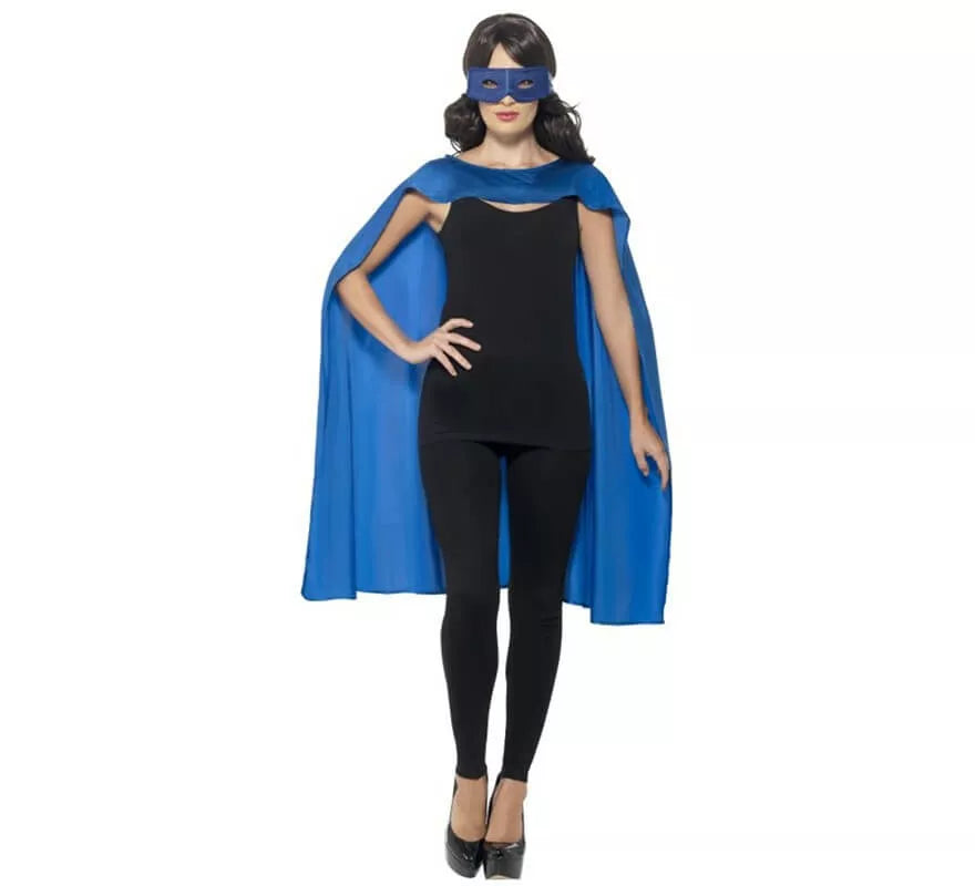 Kit de Superhéroe Azul adulto: Capa y Antifaz