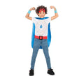 Kit de Superhéroe azul infantil: antifaz, capa y cinturón