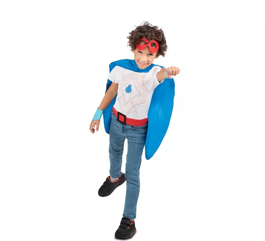 Translation missing: en.Kit de Superhéroe azul infantil: antifaz, capa y cinturón