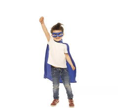 Children's Blue Superhero Kit: Cape and Mask