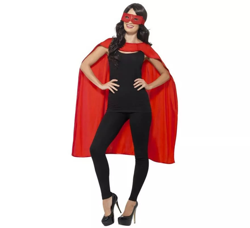 Kit de Superhéroe Rojo adulto: Capa y Antifaz
