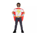 Kit de Superhéroe rojo infantil: antifaz, capa y cinturón
