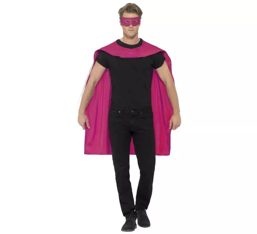 Kit de Superhéroe Rosa adulto: Capa y Antifaz