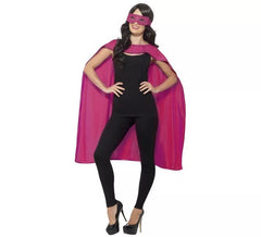 Adult Pink Superhero Kit: Cape and Mask