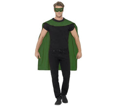 Adult Green Superhero Kit: Cape and Mask