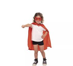 Children's Red Superheroine Kit: Cape and Mask