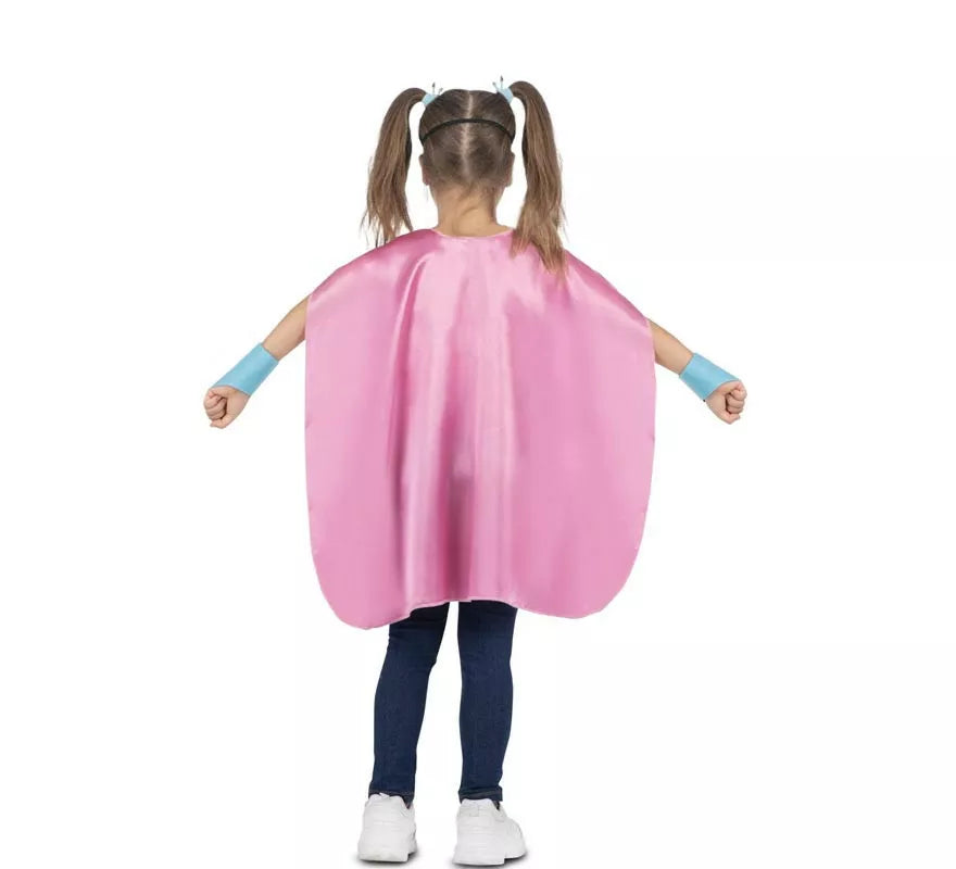 Translation missing: en.Kit de Superheroína rosa infantil: antifaz, capa y cinturón