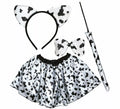 Kit de Vaca con manchas infantil: Diadema, lazo, cola y falda
