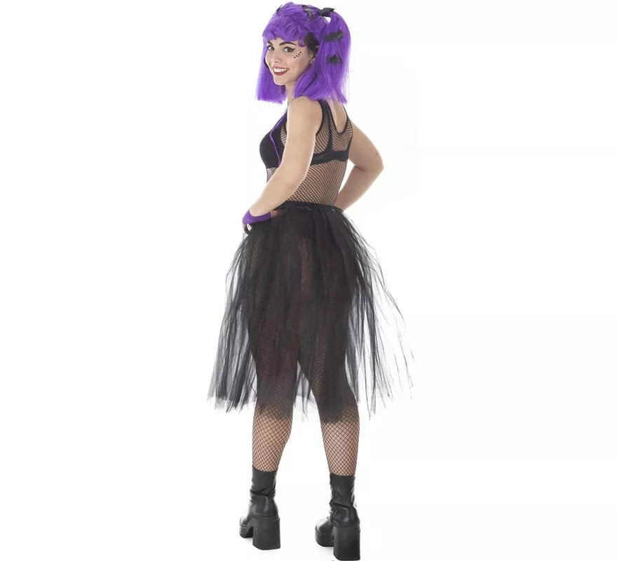 Kit de Vampira lila Molona adulto: Tutú y Peluca
