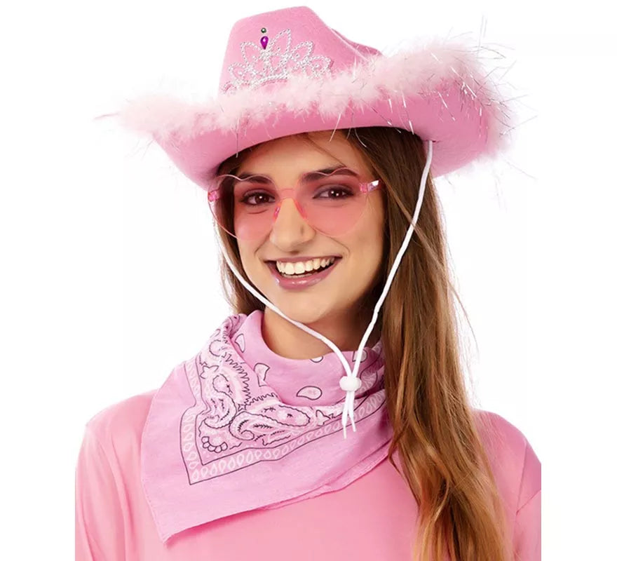 Translation missing: en.Kit de Vaquera rosa: Gafas, pañuelo y sombrero de 58 cm
