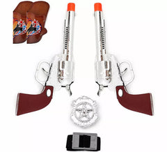 Cowboy Kit: Badge and 2 Revolvers with 9x18 cm Plastic Holster