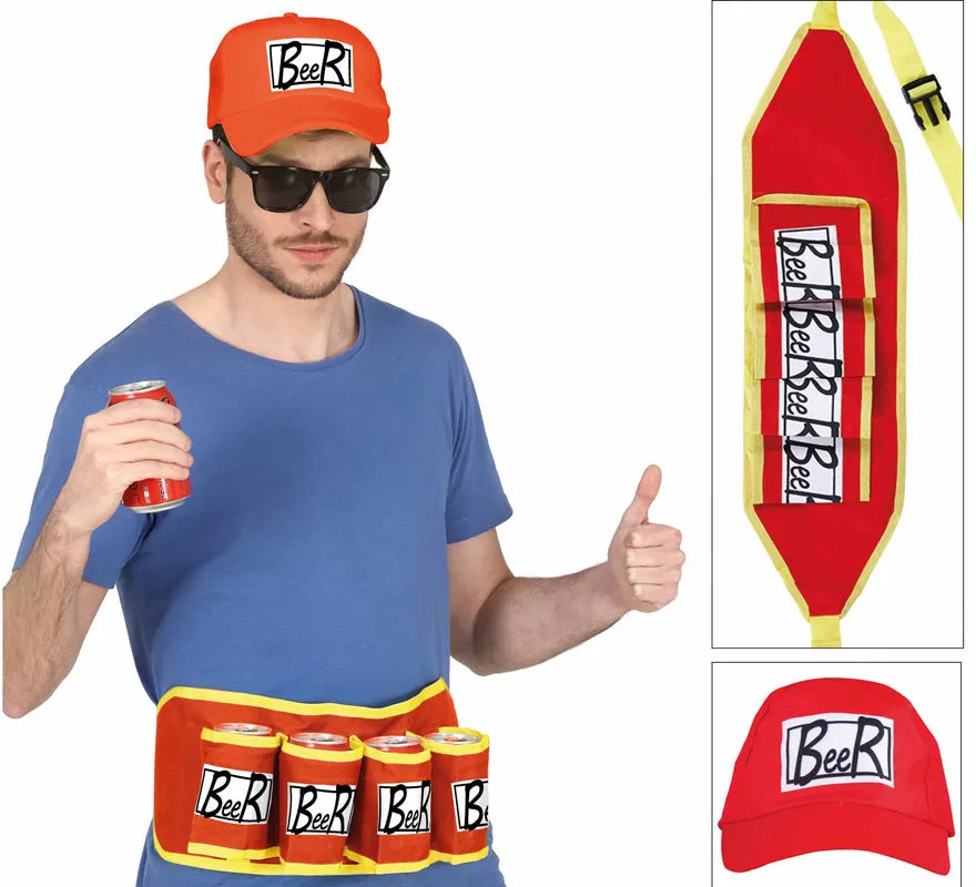 Kit Fiesta de la Cerveza: Gorra y Cinturón Porta Cervezas