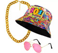 Kit Funky Años 80: Sombrero, Gafas y Collar