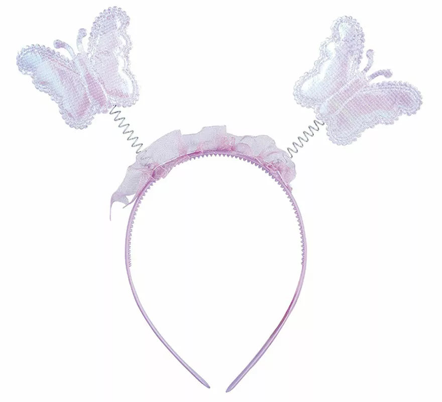 Kit Hada Mariposa Lila: Diadema, Varita y Alas de 35x40 cm