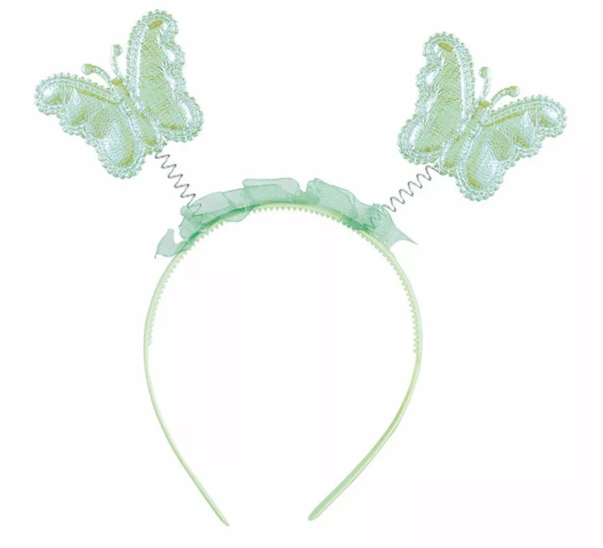 Translation missing: en.Kit Hada Mariposa Verde: Diadema, Varita y Alas de 35x40 cm