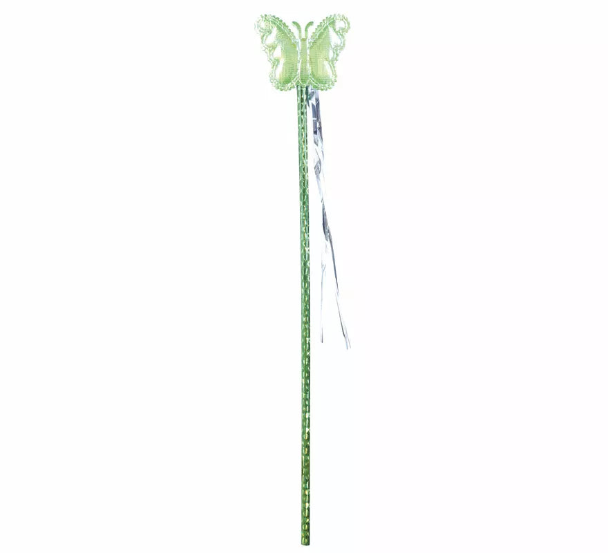 Kit Hada Mariposa Verde: Diadema, Varita y Alas de 35x40 cm