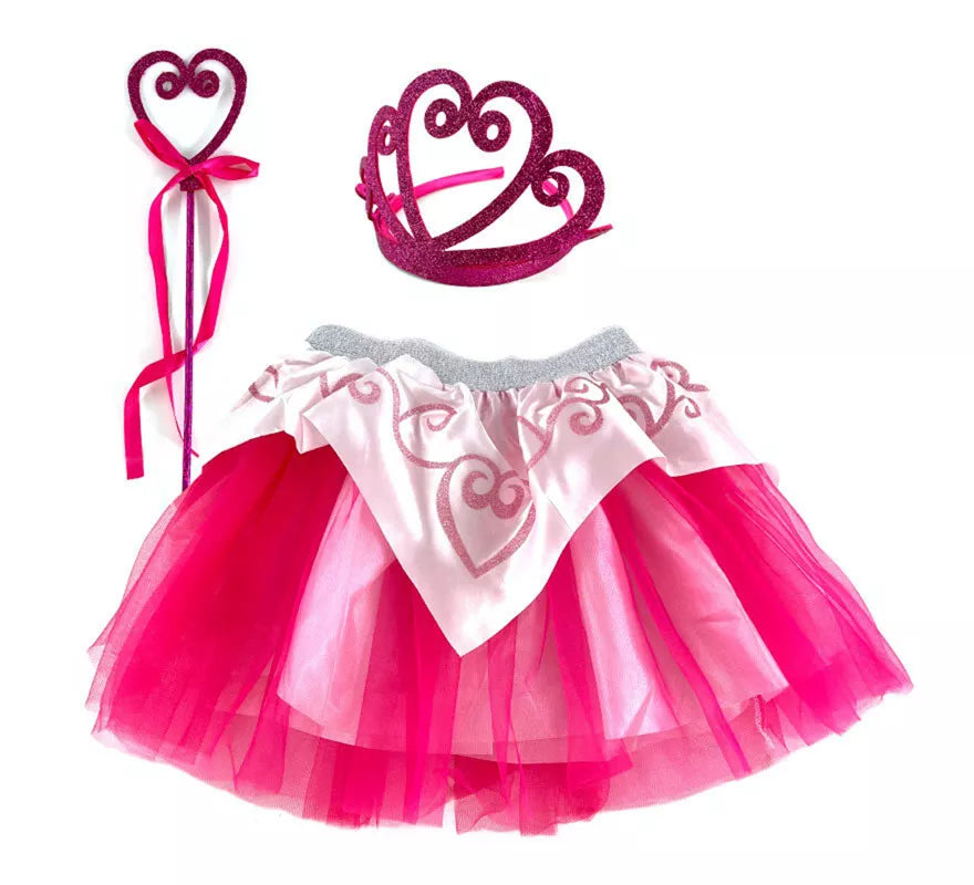 Kit Hada Princesita Fucsia Infantil: Tutú, Tiara y Varita