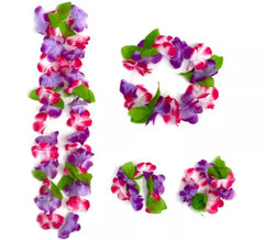 Lilac Floral Hawaii Kit: Necklace, Bracelets and Headdress