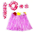Kit Hawái Fucsia: Falda, Collar, Pulseras y Tocado para niñas de 3 a 6 años