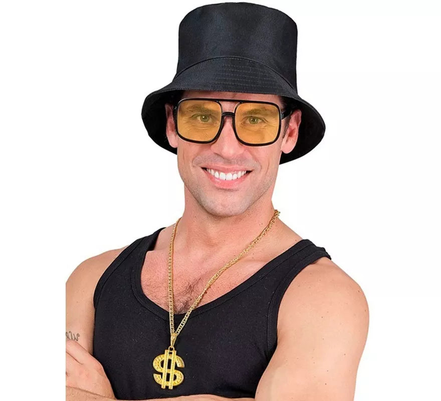 Kit Hip Hop Años 90: Sombrero, Gafas, Collar y Anillo