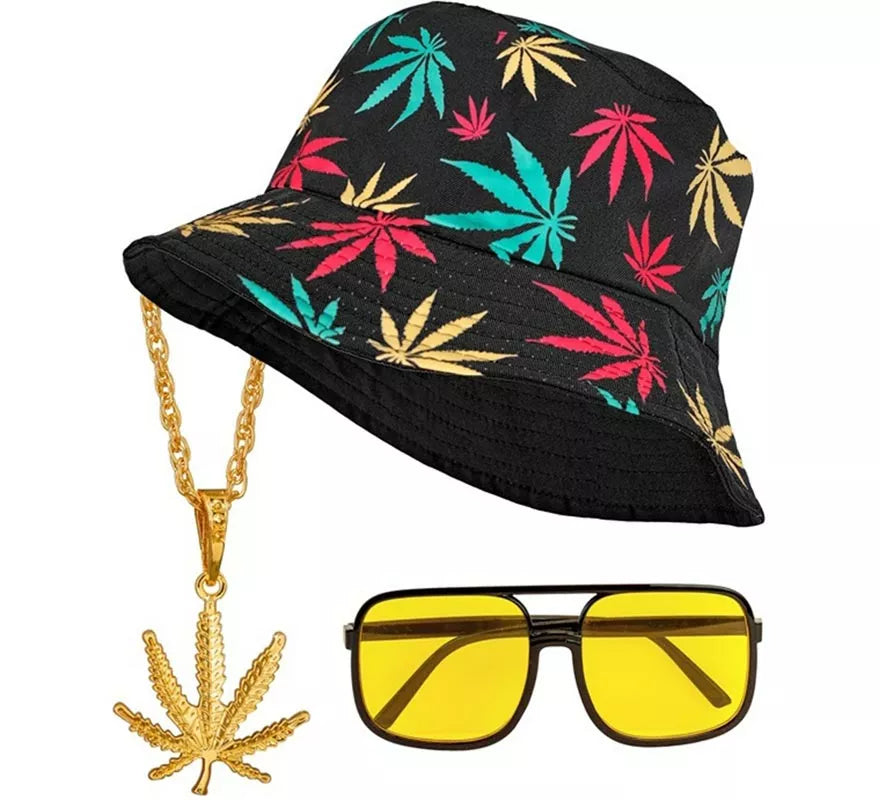 Kit Hip Hop Años 90: Sombrero, Gafas y Collar