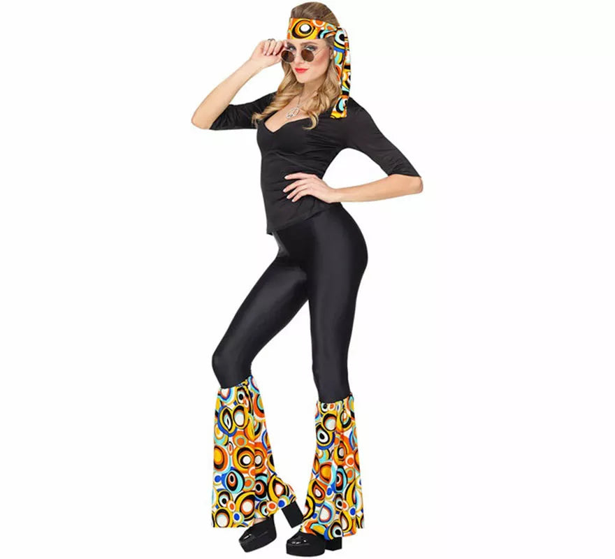 Kit Hippie Años 70 Burbujas multicolor adulto: Banda y Calentadores