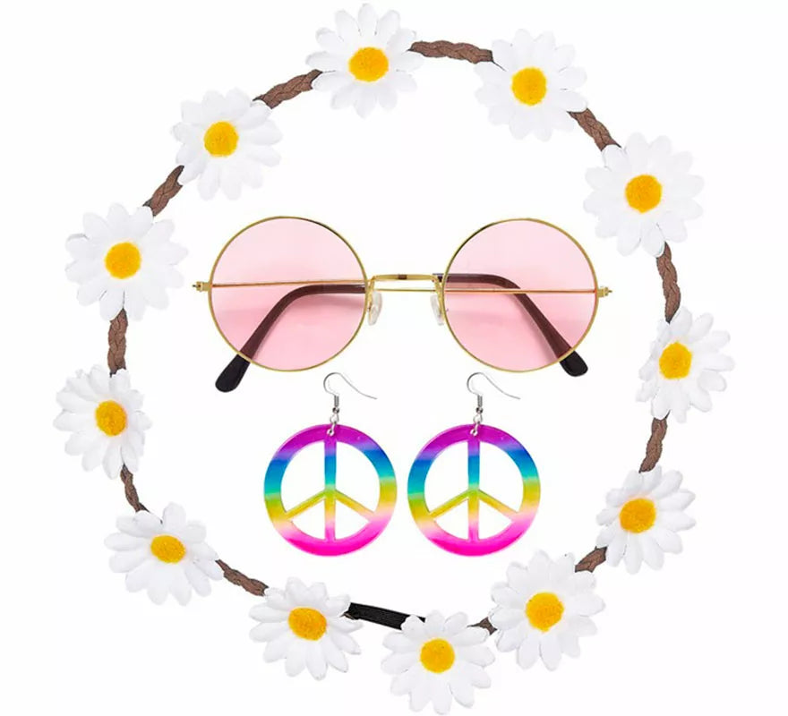 Translation missing: en.Kit Hippie: Collar, Pendientes y Gafas