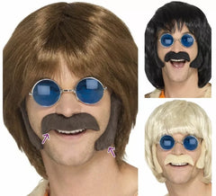 Kit Hippie: Costeletas e Bigode em diversas cores