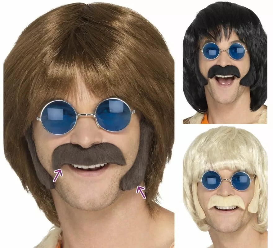 Kit Hippie: Patillas y Bigote en varios colores