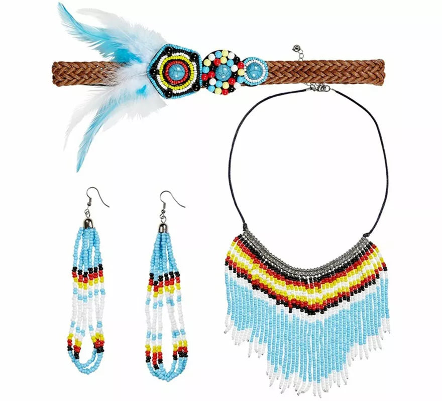 Kit India Nativa: Collar, Pendientes y Cinta