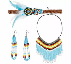 Native Indian Kit: Necklace, Earrings and Ribbon