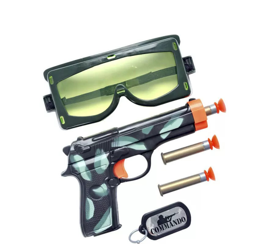 Translation missing: en.Kit Militar: Pistola, Balas, Gafas de Protección y Placa