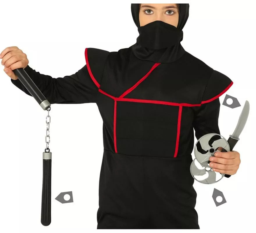 Kit Ninja: Nunchaku, Cuchillo y 2 Estrellas