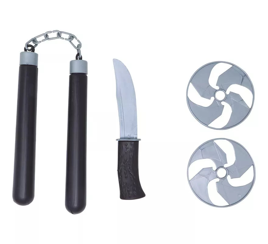 Kit Ninja: Nunchaku, Cuchillo y 2 Estrellas
