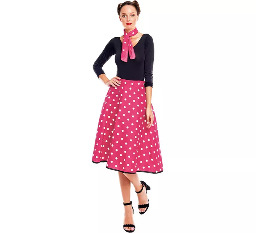 Kit o Disfraz Años 50 en varios colores para mujer: Falda y Pañuelo
