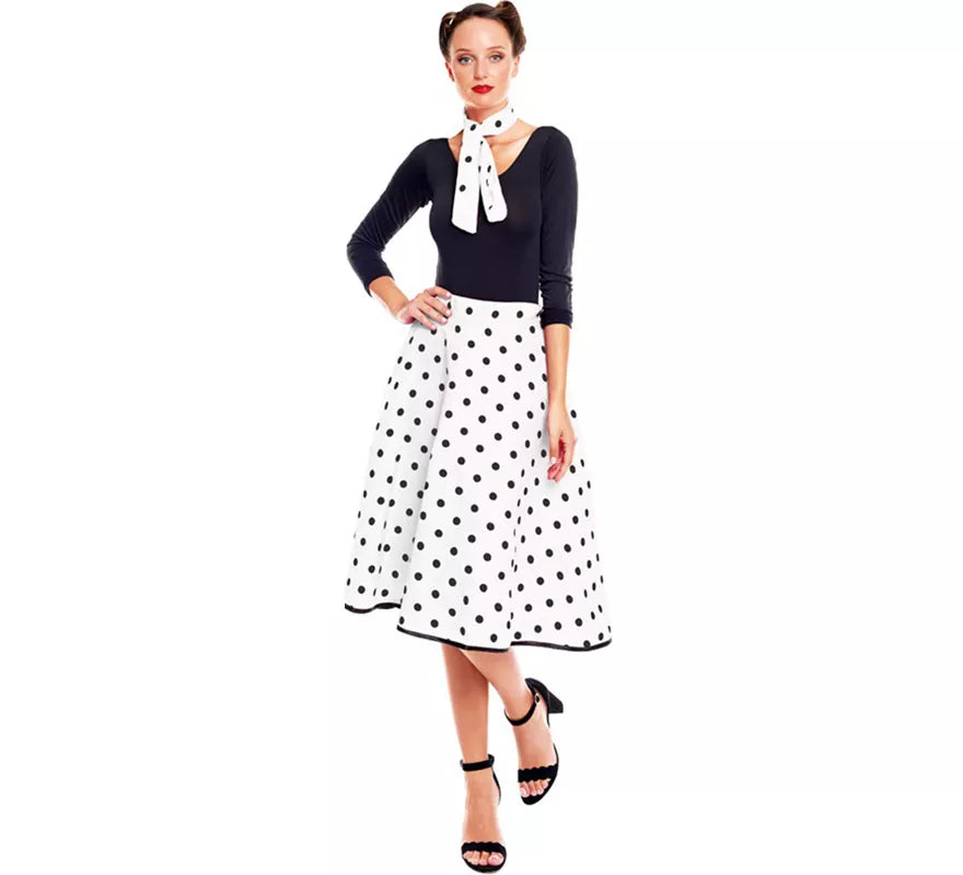Kit o Disfraz Años 50 en varios colores para mujer: Falda y Pañuelo