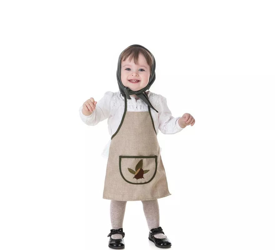 Kit o Disfraz de Castañera Beige Hojas-Castaña para bebé