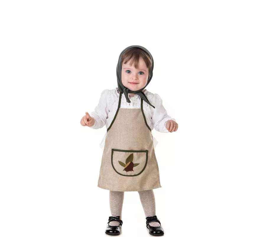Kit o Disfraz de Castañera Beige Hojas-Castaña para bebé