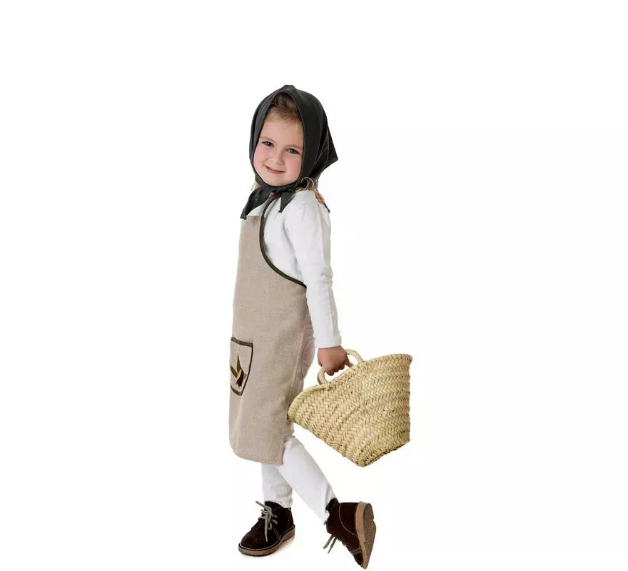 Kit o Disfraz de Castañera Beige Hojas-Castaña para niña