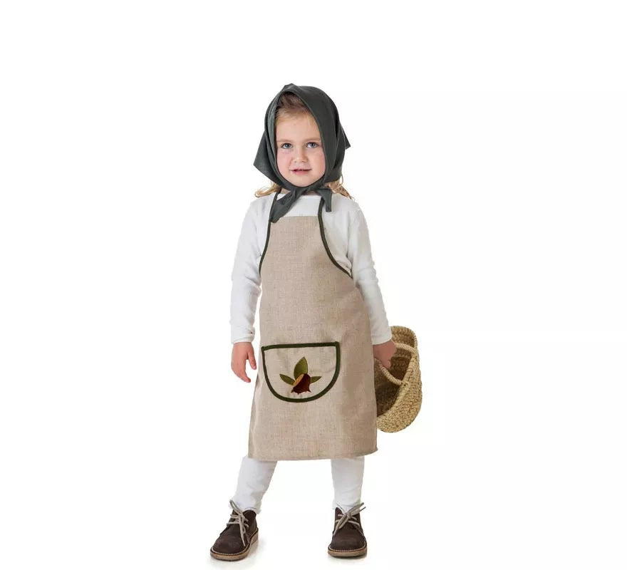 Kit o Disfraz de Castañera Beige Hojas-Castaña para niña